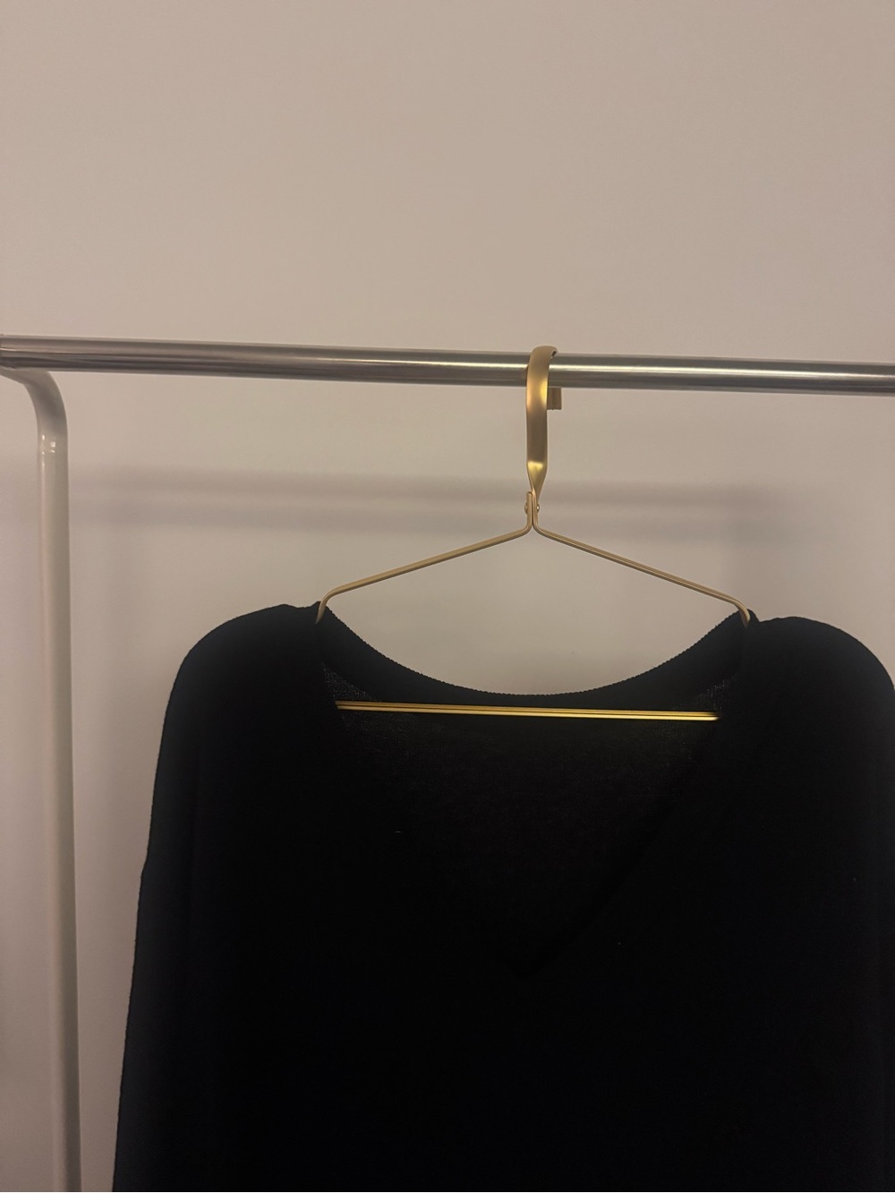 Classic Black Reversible V-Neck Sweater Dress